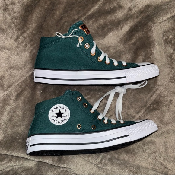 Converse All Star High Top Sneakers - Dark Green with White NWOT - Picture 7 of 12